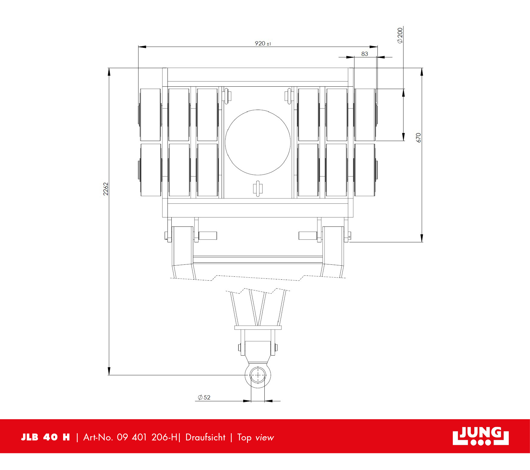 JLB 40 H steerable trolley – efficient heavy load transport from JUNG